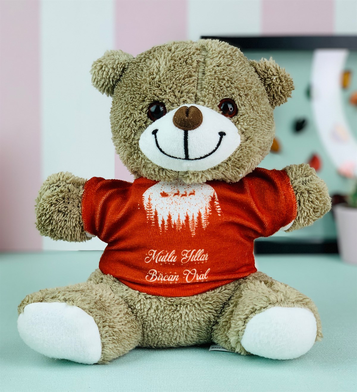 Kişiye Özel Kırmızı Noel AyıcıkGiftmodaKırmızı-Noel-Ayıcık