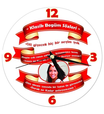 Kişiye Özel Klasik Kişi Sözleri Duvar Saati