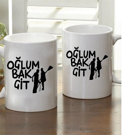 Kişiye Özel Oğlum Bak Git Kupa Bardak