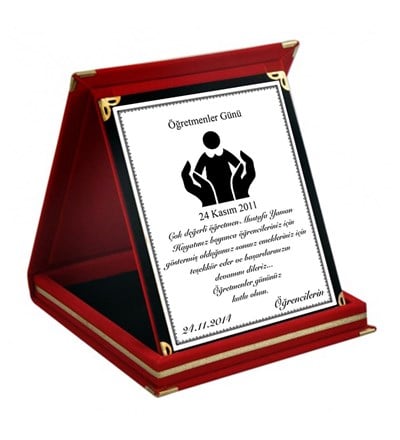 Kişiye Özel Öğretmen Günü Ödül Orta Boy Plaket