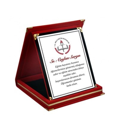 Kişiye Özel Öğretmenler Günü Ödül Büyük Boy Plaket