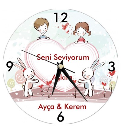 Kişiye Özel Seni Seviyorum Aşkım Duvar Saati