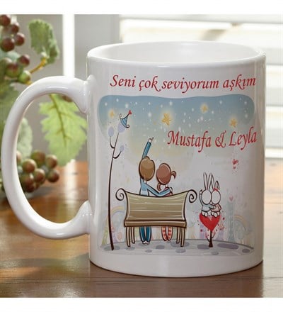 Kişiye Özel Seni Seviyorum Aşkım Kupa Bardak