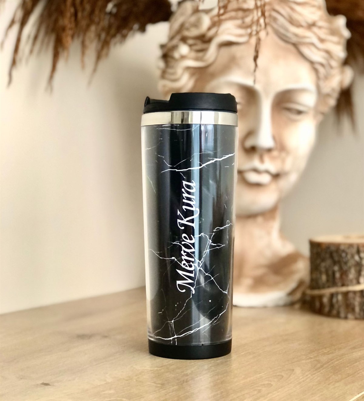 Kişiye Özel Siyah Mermer Tasarımlı Mug Bardak Giftmoda Siyah-Merme-Mug-Ko