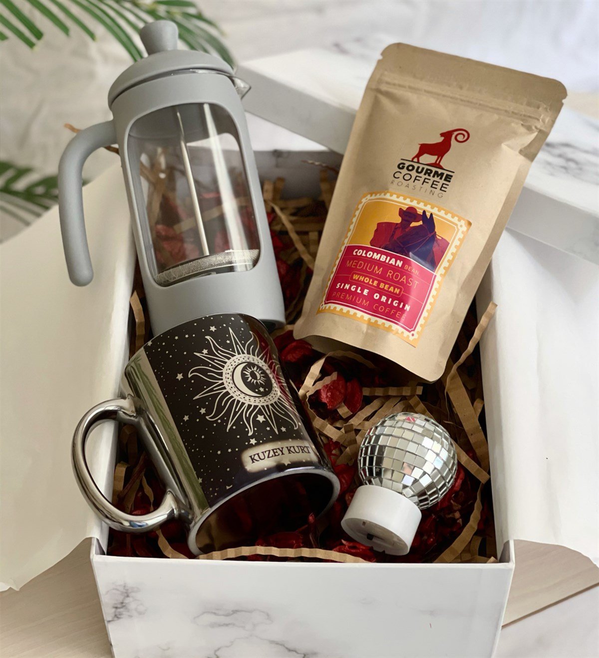 Kişiye Özel Tarot Gümüş Kupa French Press & Filitre Kahve Hediye SetiGiftmoda Gmhs100341
