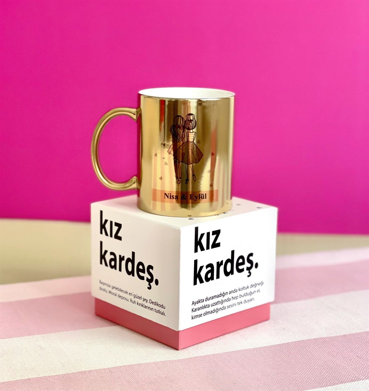 Kişiye Özel Hediye Kutulu Kız Kardeş Gold Kupagiftmoda KO-Kız-Kardeş-Gold-Kutulu-Kupa 