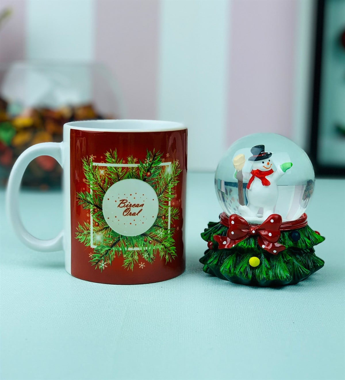 Kişye Özel Noel Kupa Ve Kar KüresiGiftmodaNoel-Kupa-Ve-Kar-Küresi