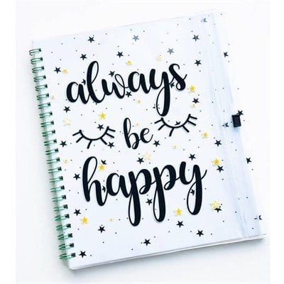 Kiwoodesign Be Happy Çanta Kapaklı Defter