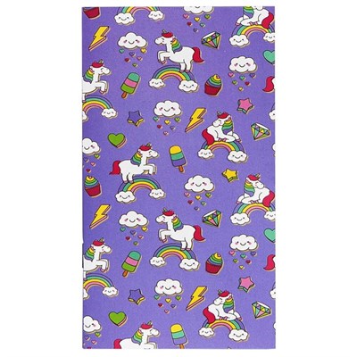 Kiwoodesign Mor Unicorn Renkli Yapraklı Defter