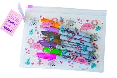 Kiwoodesign Pembe Flamingolar Şeffaf Çanta