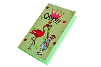 Kraliçe Flamingo Yeşil Yapraklı Defter
