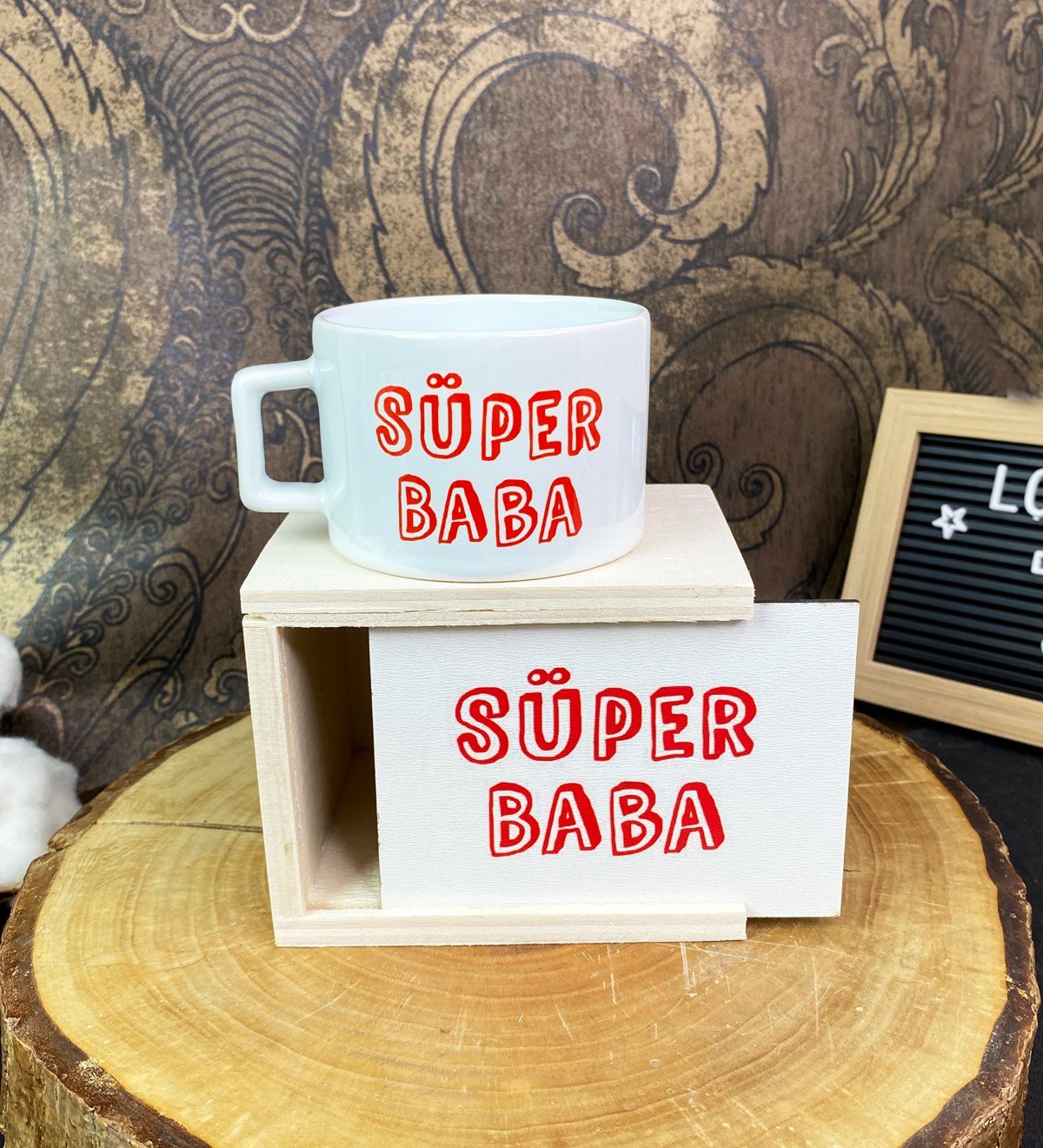 Süper Baba Tasarımlı Kutulu KupagiftmodaGmkp100599