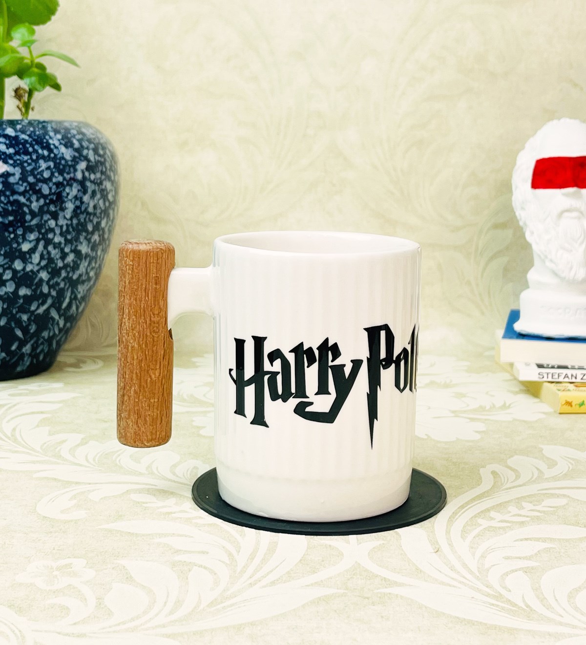 Ahşap Kulplu Harry Potter Tasarımlı Seramik KupagiftmodaGmkp100318
