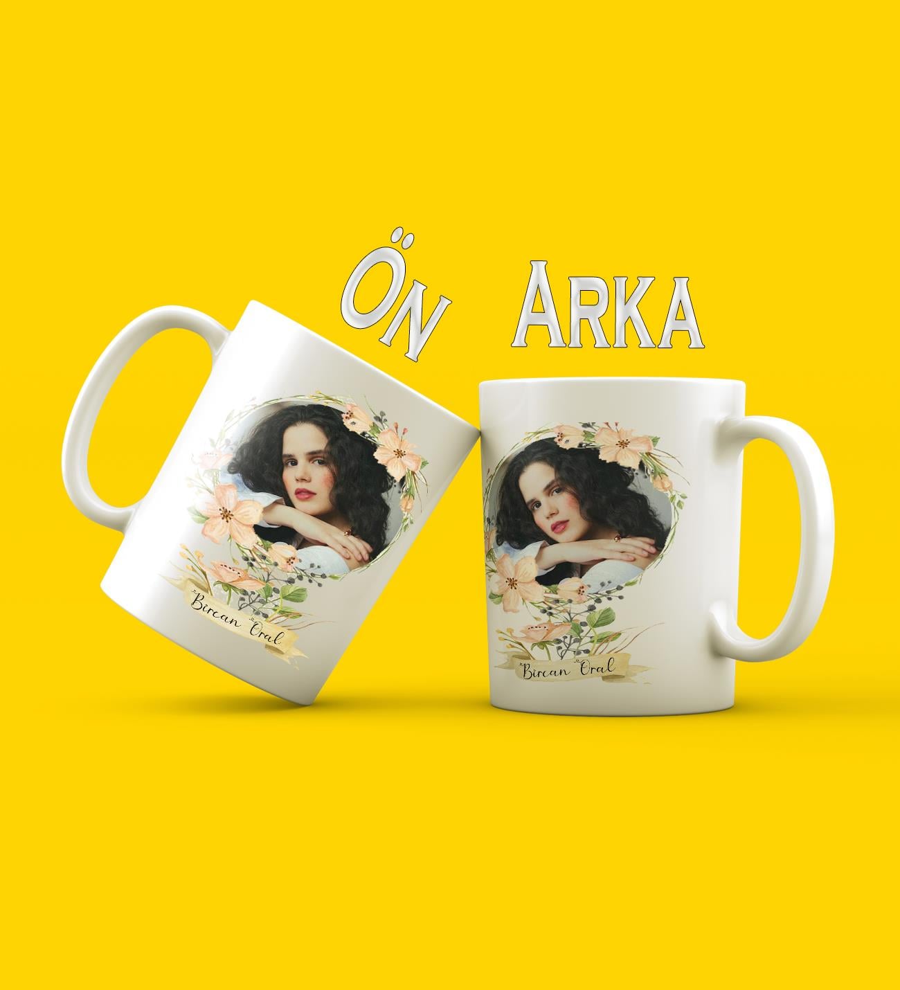Kişiye Özel Çiçek Tasarımlı Kupa BardakgiftmodaGmkp100627