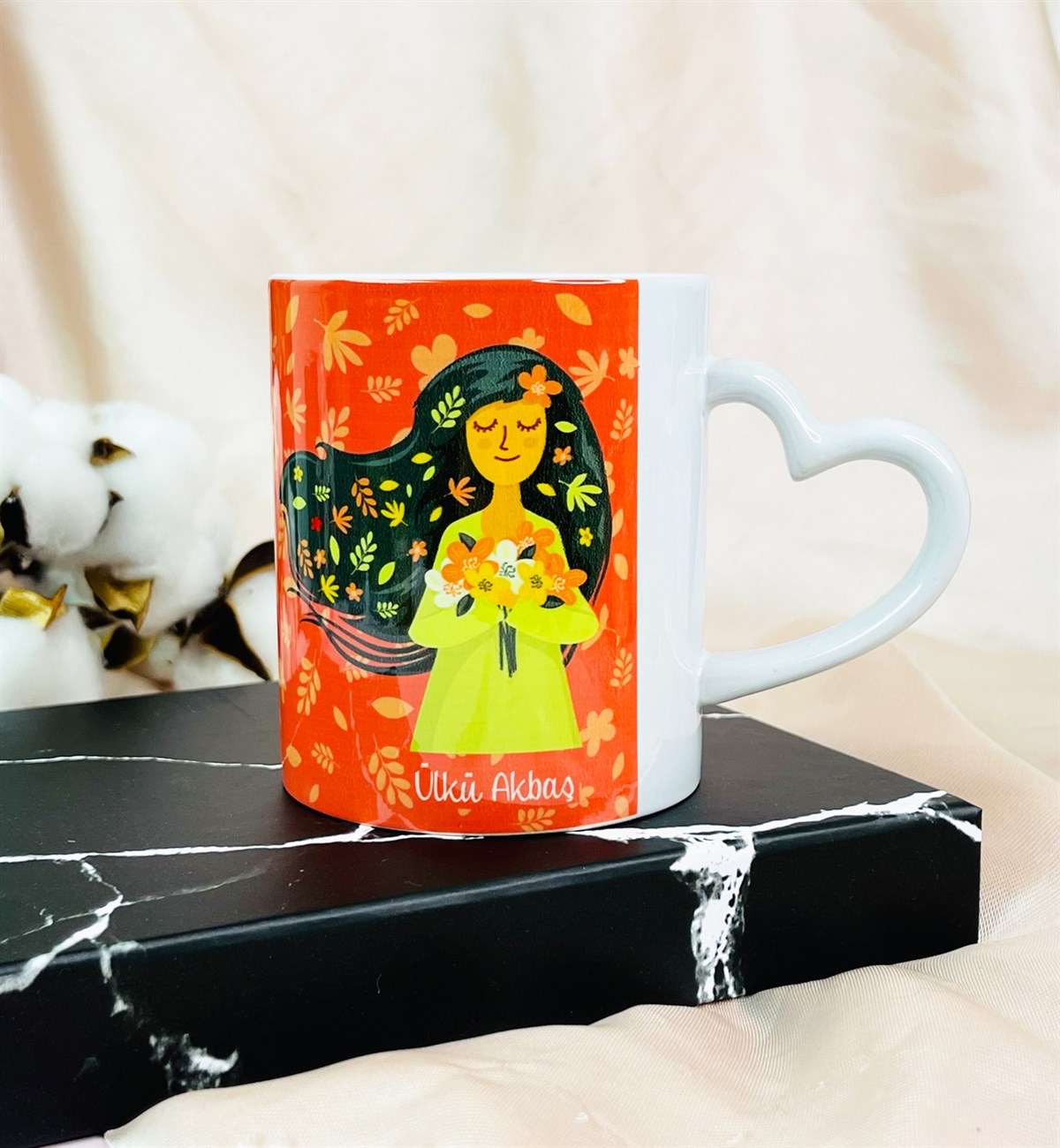 Kişiye Özel İlkbahar Kızı Tasarımlı Kupa BardakgiftmodaGmkp100440