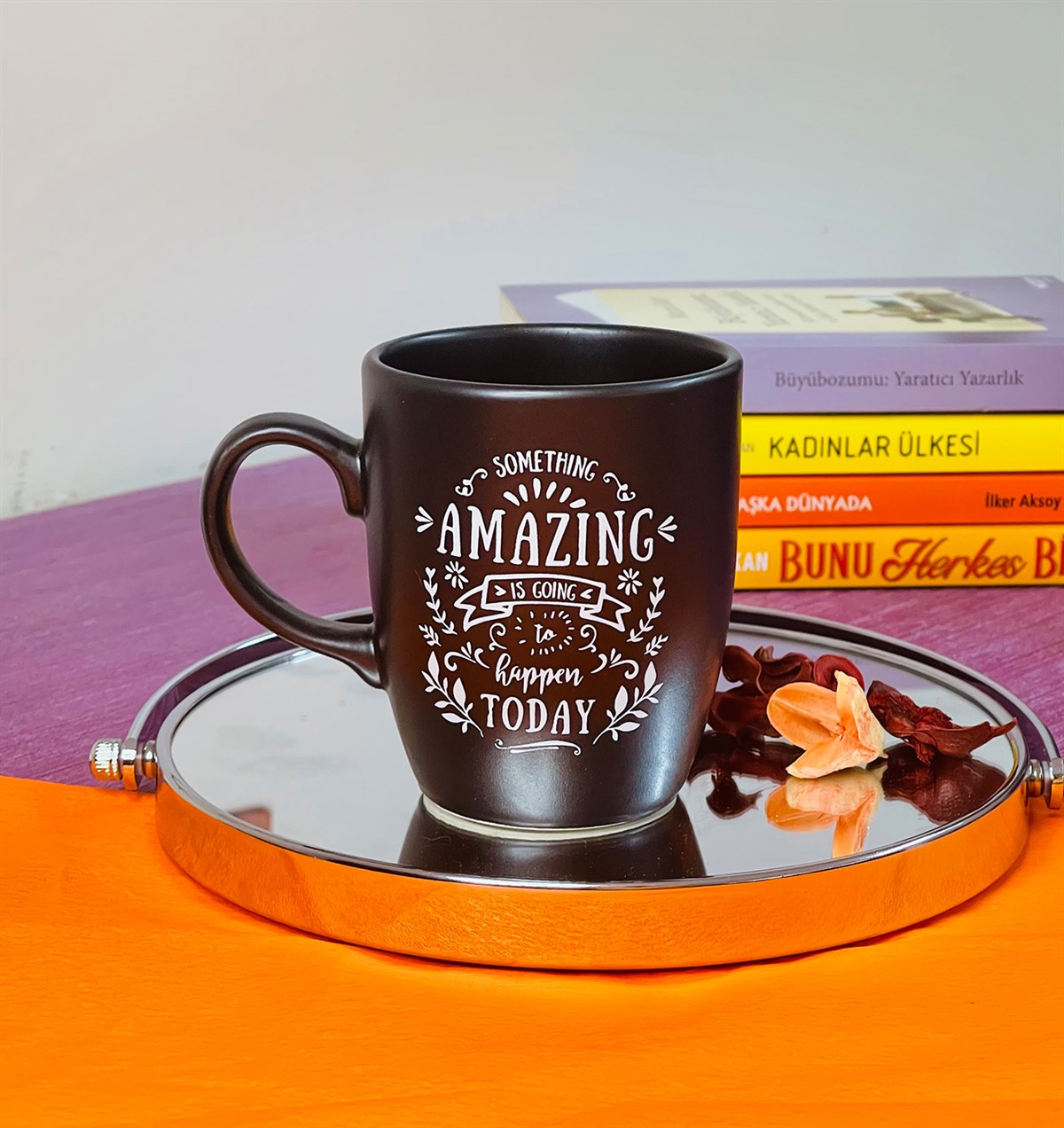 Amazing Beyaz Yazı Tasarımlı 9 Cm Kupa BardakgiftmodaGmkp100209