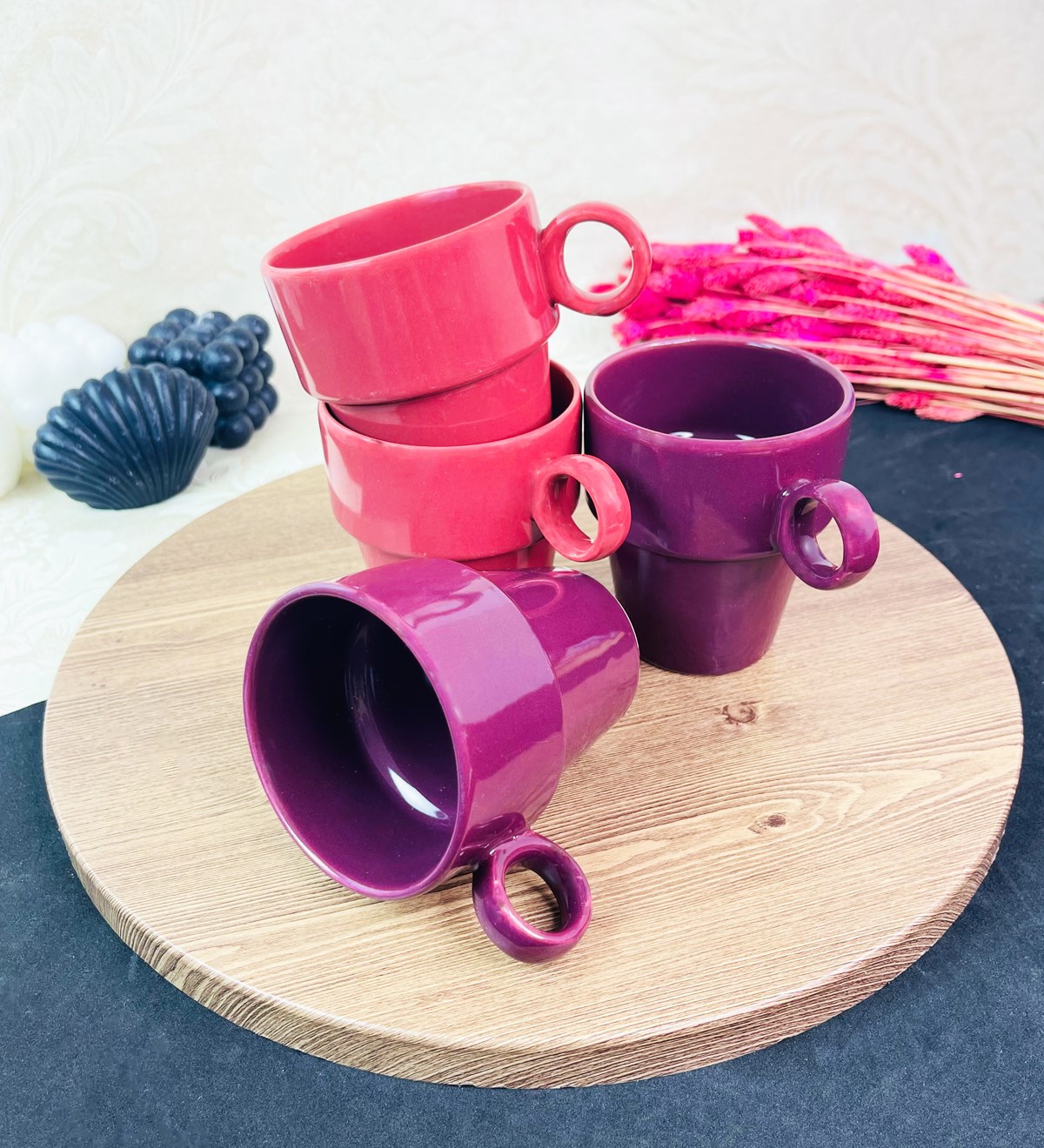 4'lü Mor Ve Pembe Renk Joker kupa 250 MlgiftmodaGmkp100569