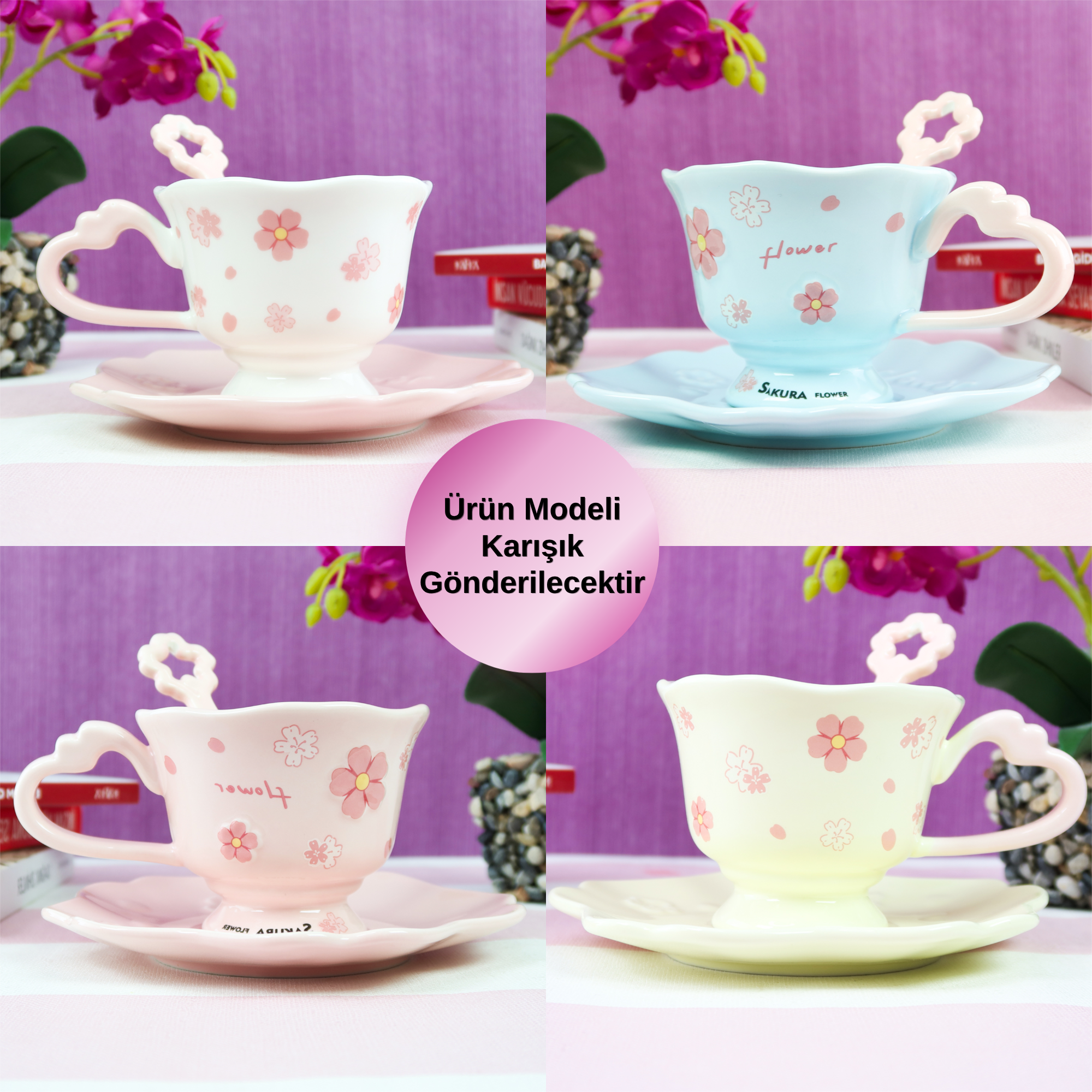 Dekoratif Renkli Kahve Kupası BM-2328giftmodaBM-2328