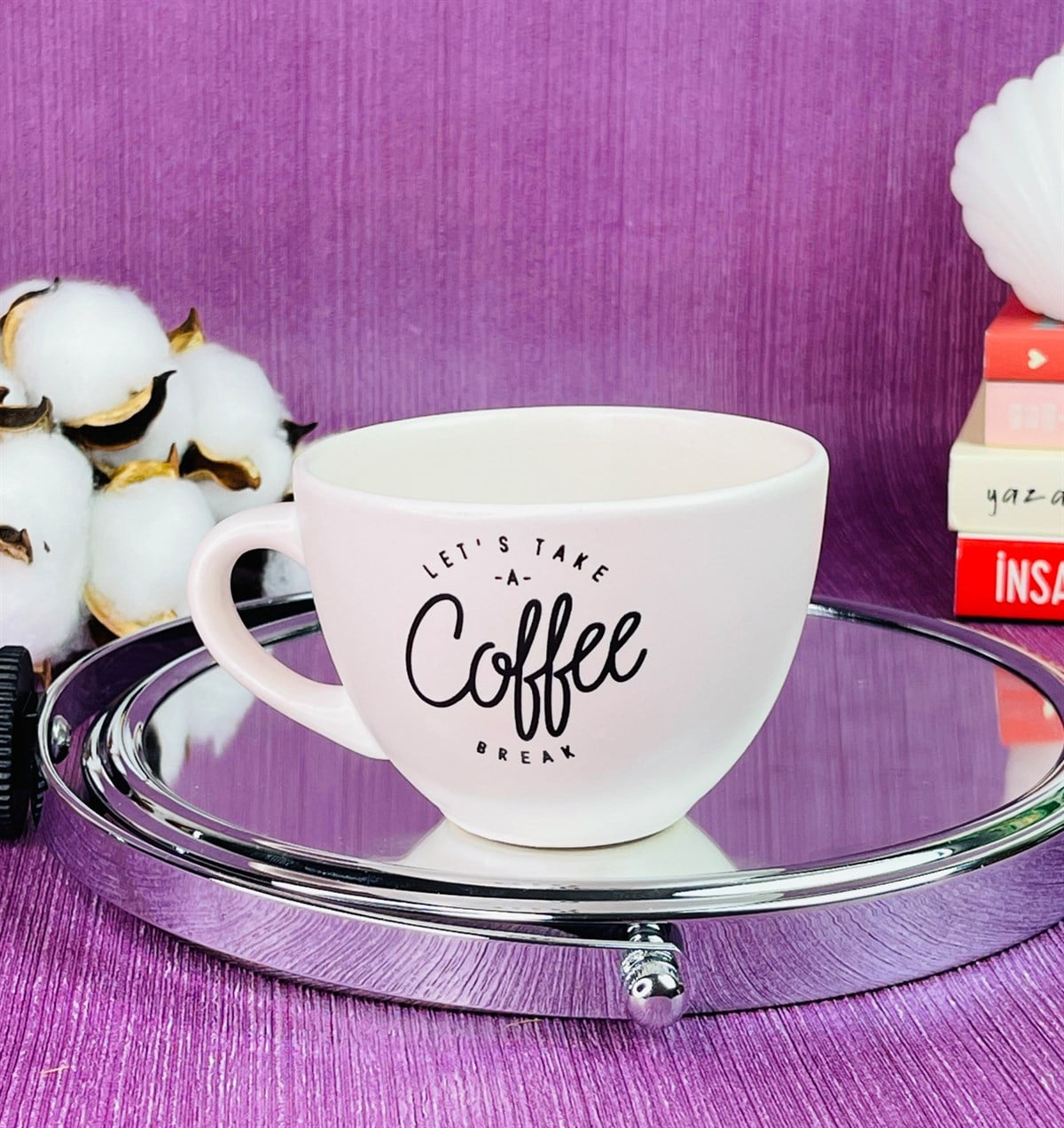 Let's Take A Coffee Break Tasarımlı 6 Cm Kupa BardakgiftmodaGmkp100247