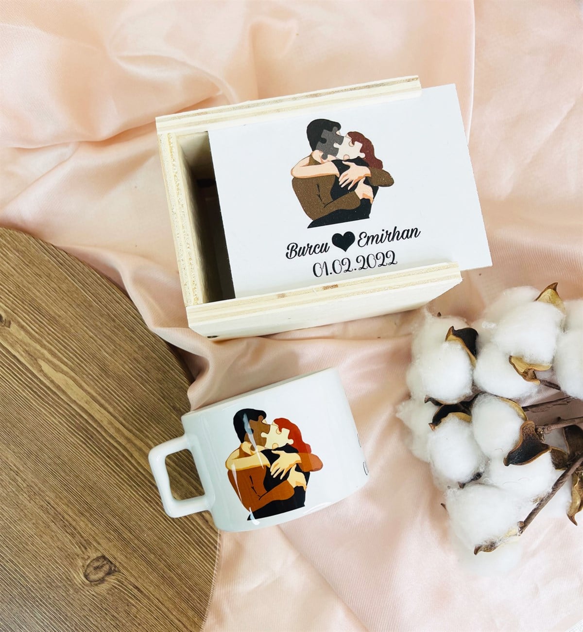 Kişiye Özel Yapboz Aşk Tasarımlı Kutulu KupagiftmodaGmkp100392