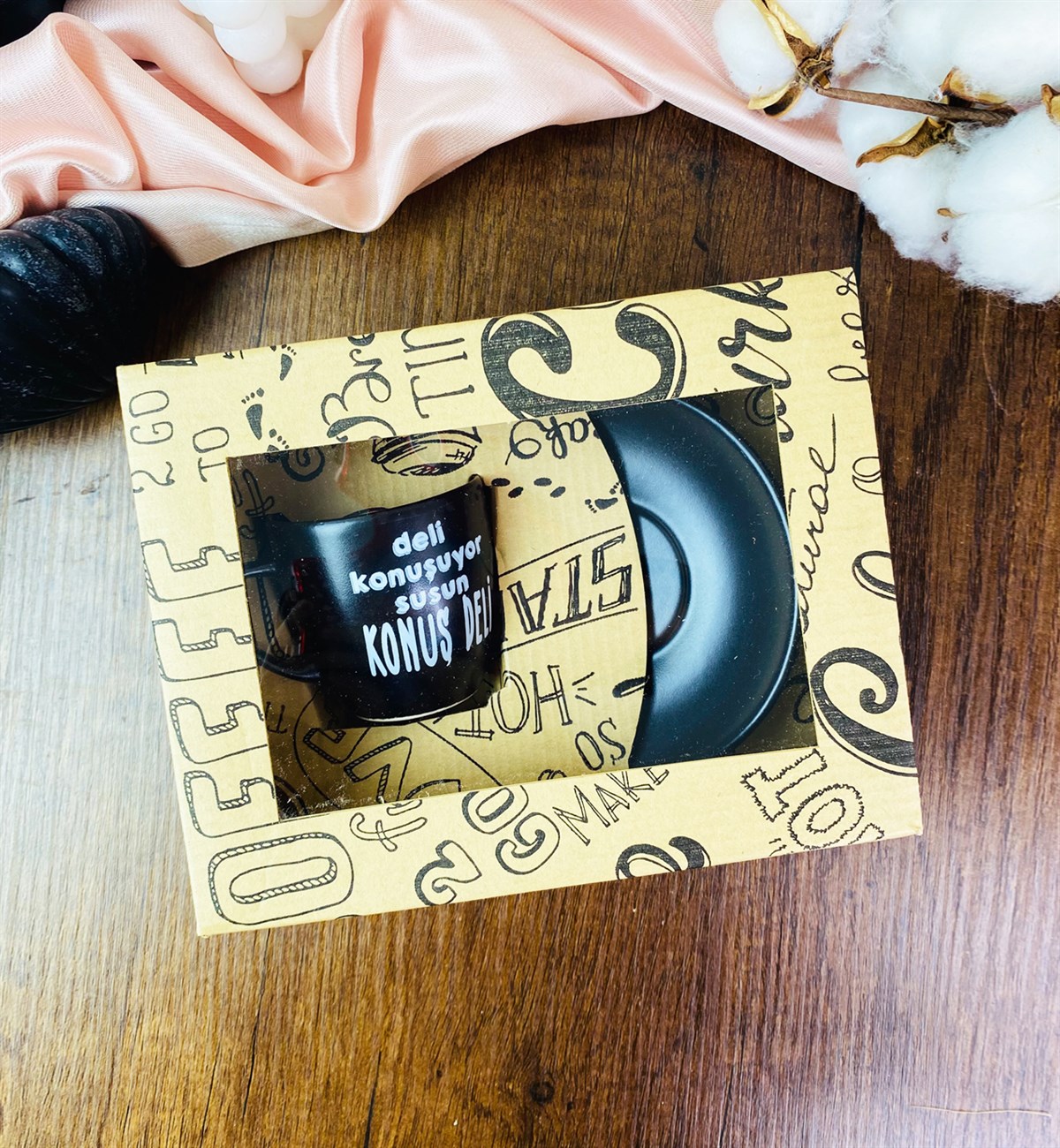 Özel Kutulu Deli Konuşuyor Susun Türk Kahvesi FincanıgiftmodaGmkp100432