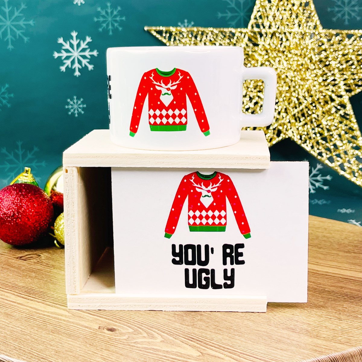 You're Ugly Yılbaşı Tasarımlı Kutulu KupagiftmodaGmkp100363