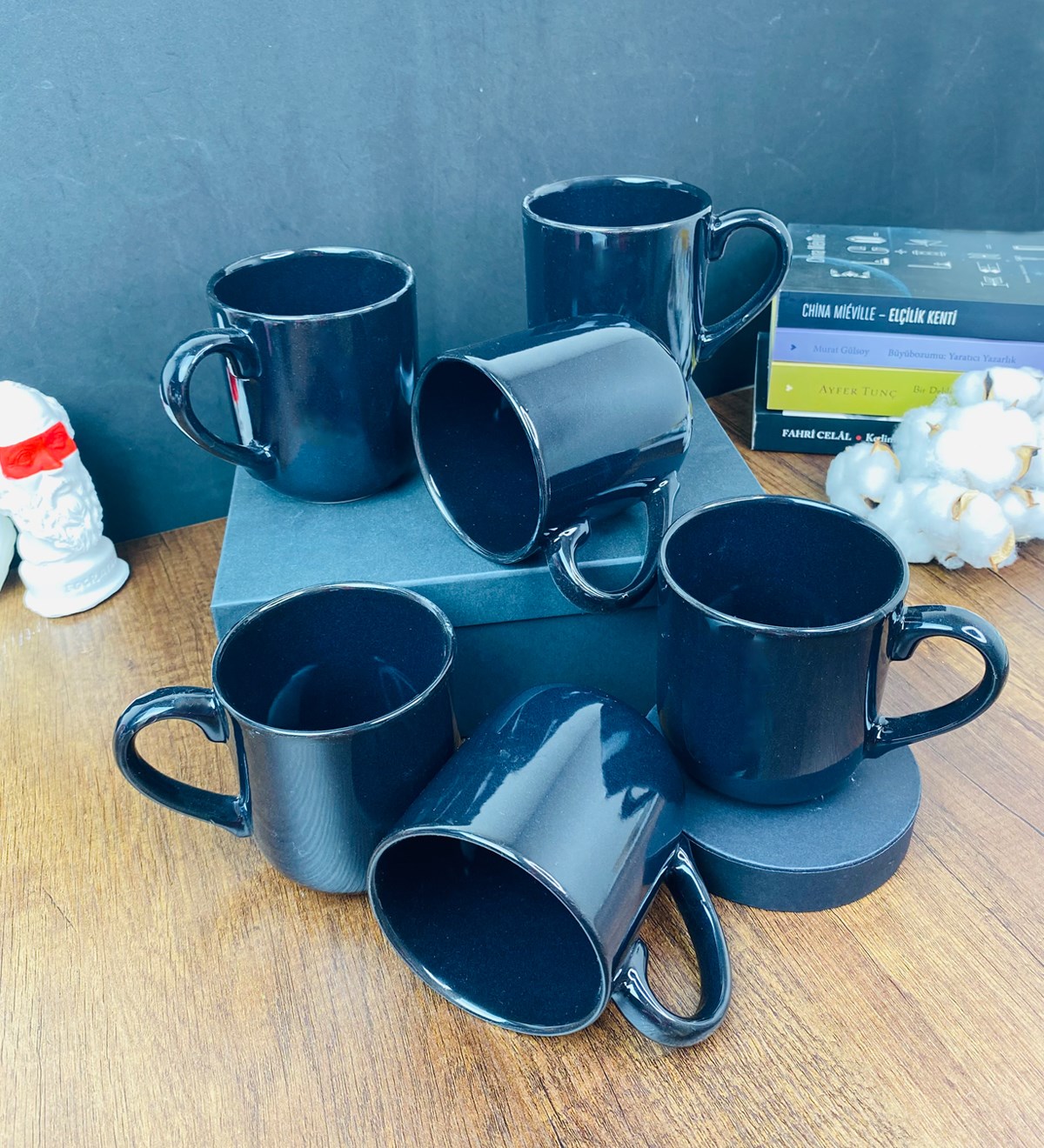 6'lı Renkli 9 Cm Kupa Bardak SetgiftmodaGmkp100190