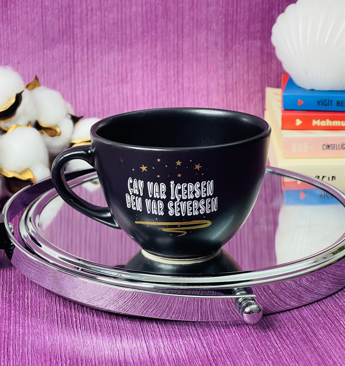 Çay Var İçersen Ben Var Seversen Tasarımlı 6 Cm Kupa BardakgiftmodaGmkp100257