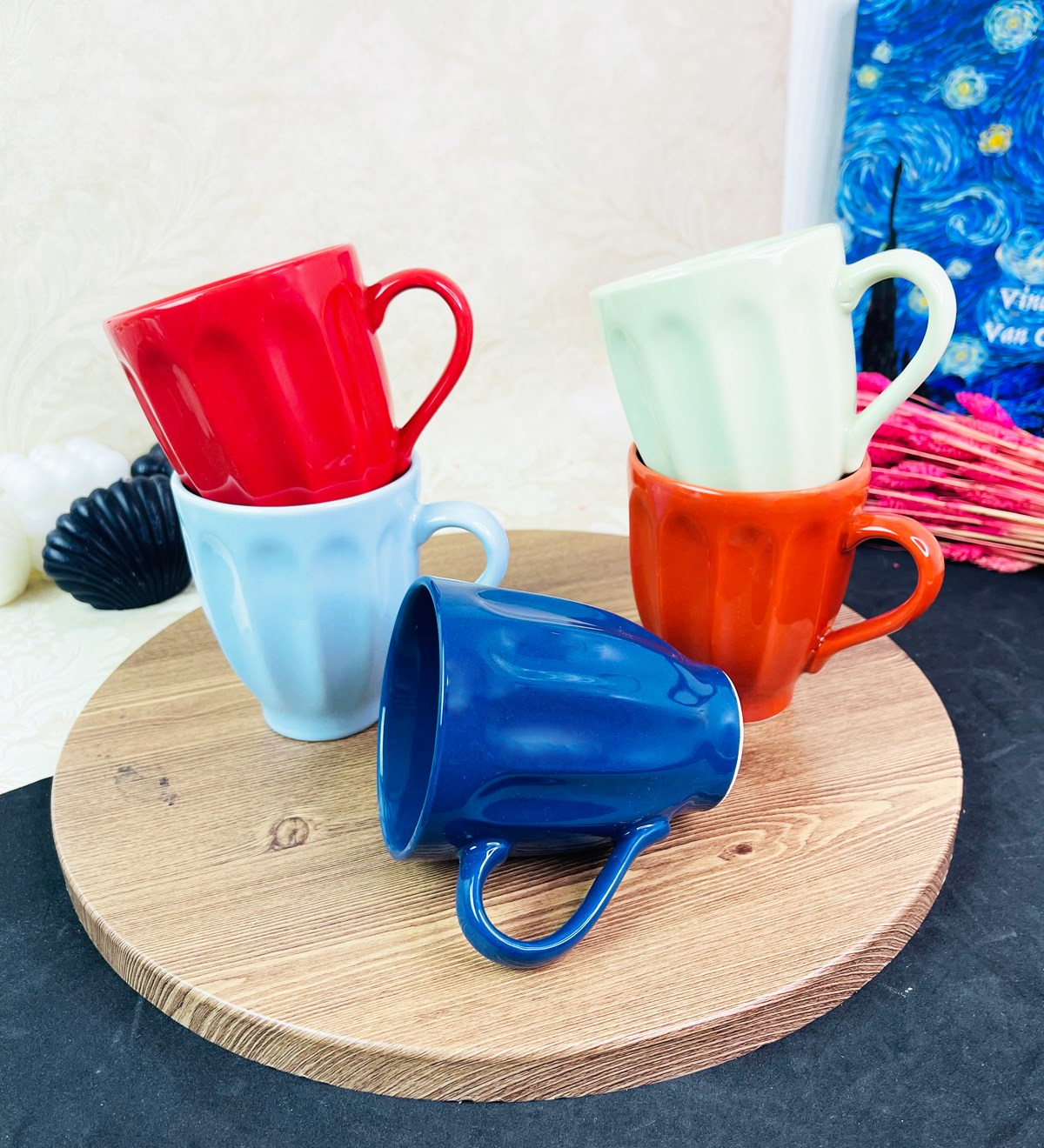 5'li Karışık Renkli Badem Kupa 250 MlgiftmodaGmkp100570