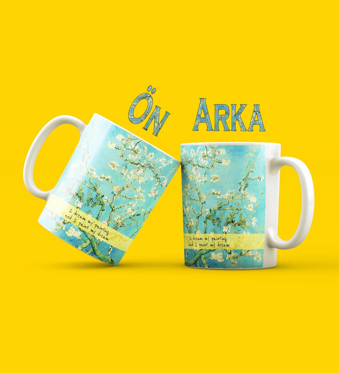 Van Gogh Yıldızlı Gece Tasarımlı Kupa BardakgiftmodaGmkp100622