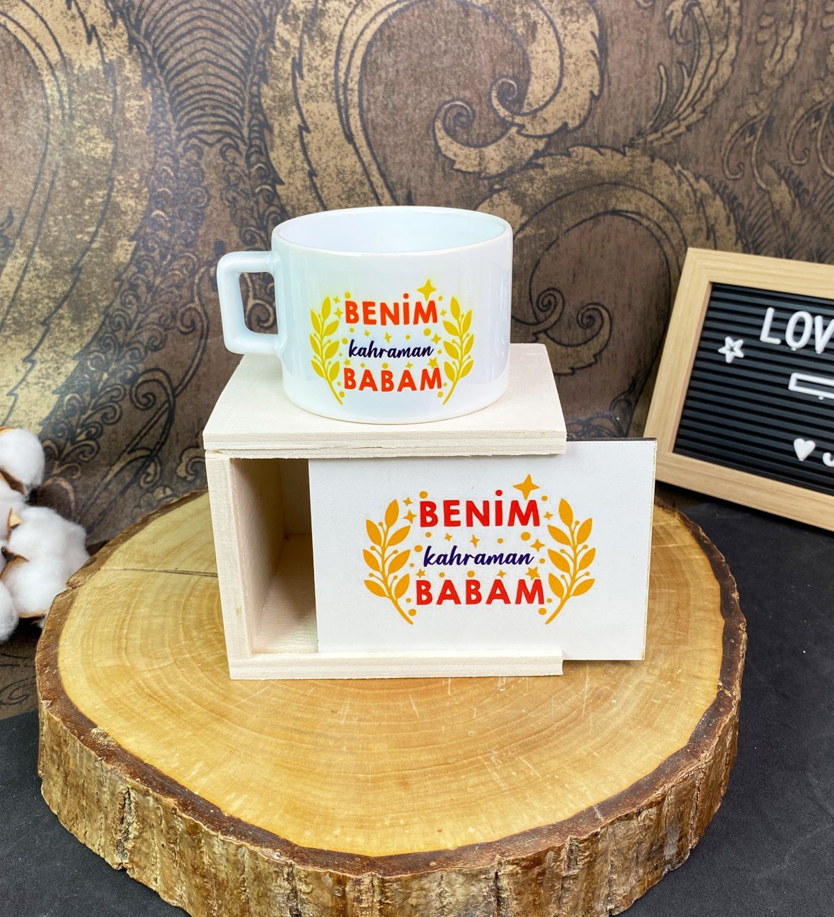 Benim Kahraman Babam Tasarımlı Kutulu KupagiftmodaGmkp100603