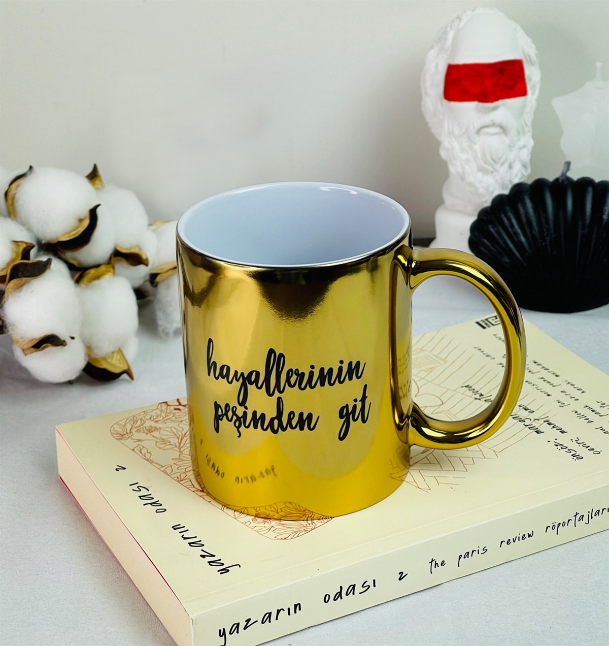Hayallerinin Peşinden Git Tasarımlı Gold Kupa giftmodaGmkp100265