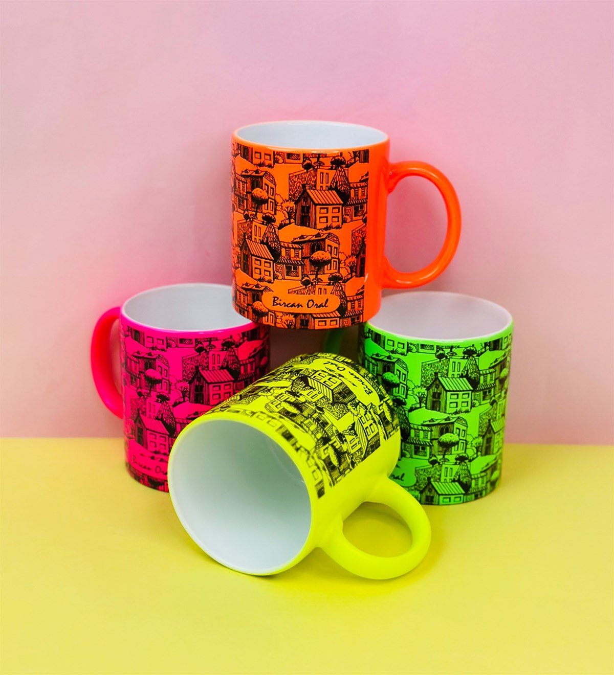 Kişiye Özel Village Tasarımlı Neon Kupa BardakgiftmodaGmkp100609