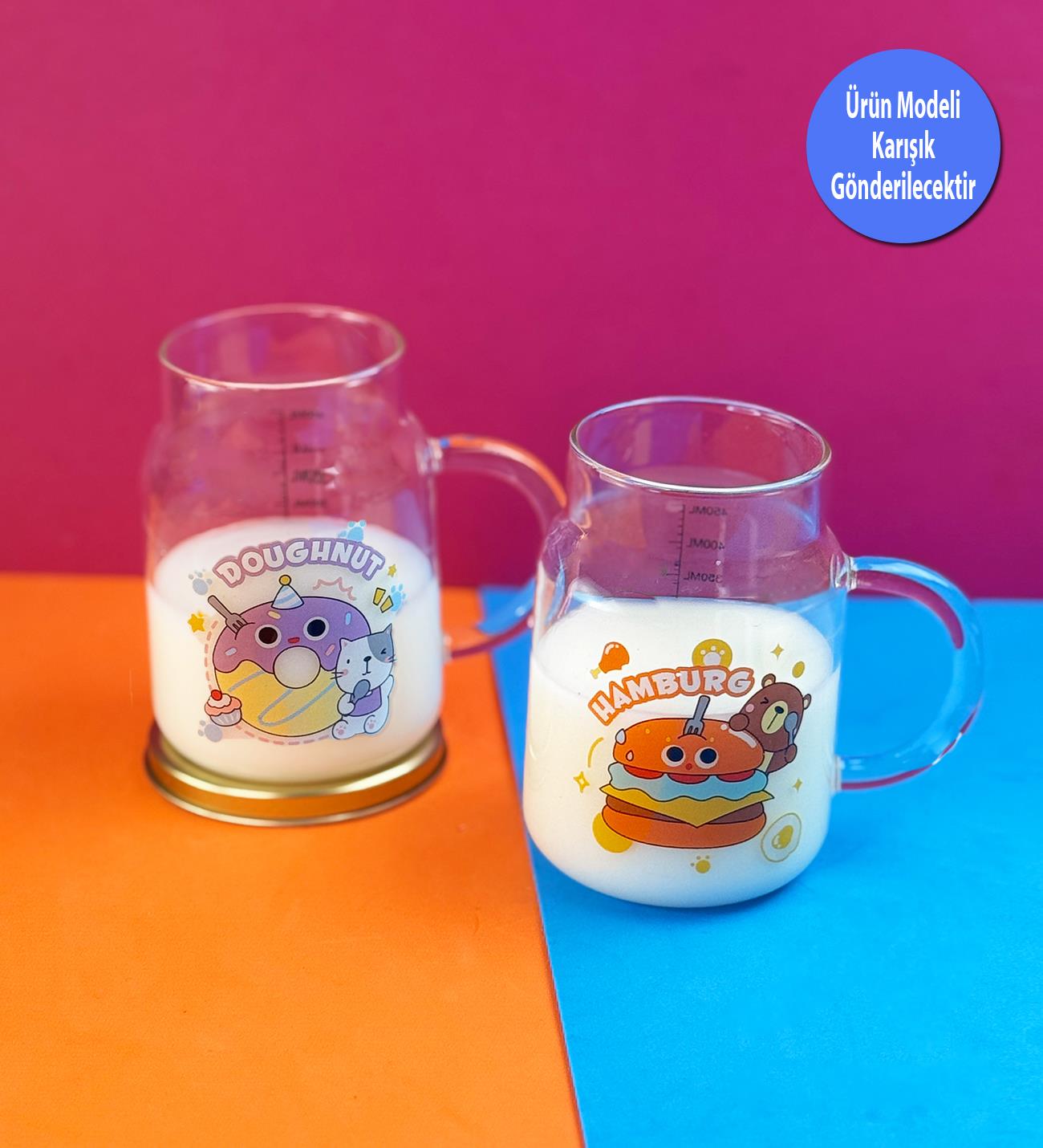 Kawaii Tasarımlı Cam KupagiftmodaBM-1630