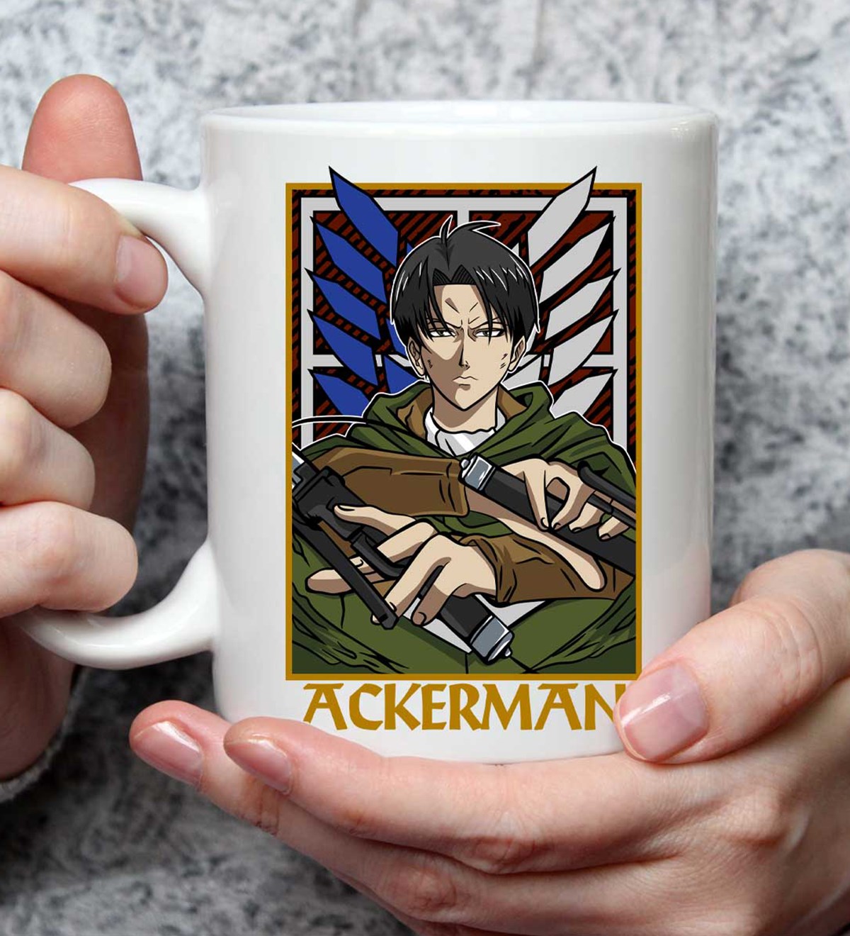 Levi Ackerman Anime Tasarımlı Kupa BardakgiftmodaGmkp100487