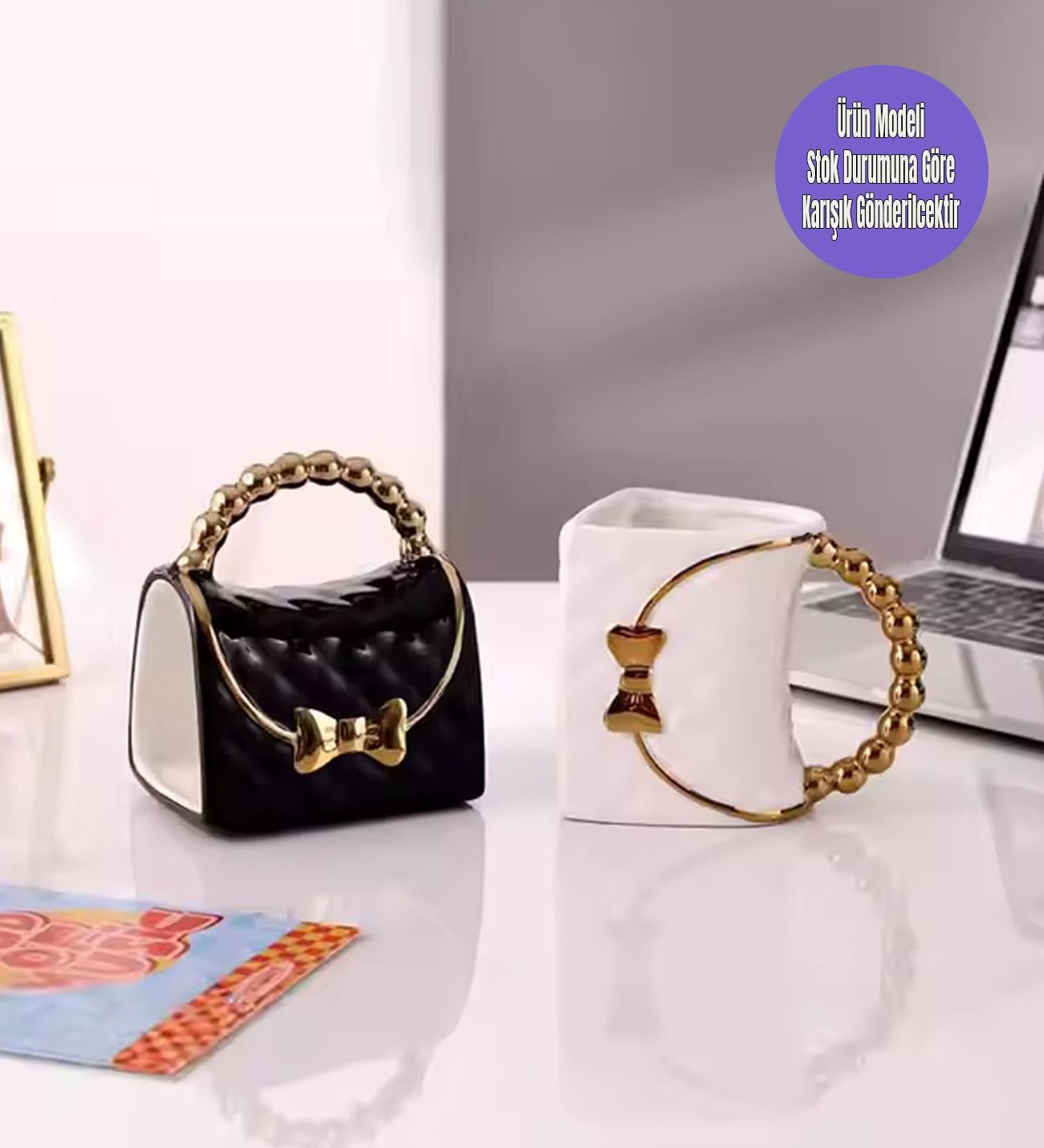 Çanta ve Zincir Detaylı Seramik KupagiftmodaBM-1474