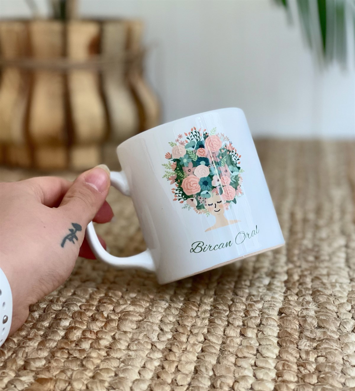 Kişiye Özel Çiçek Kadın Tasarımlı KupaGiftmodaGmkp100150