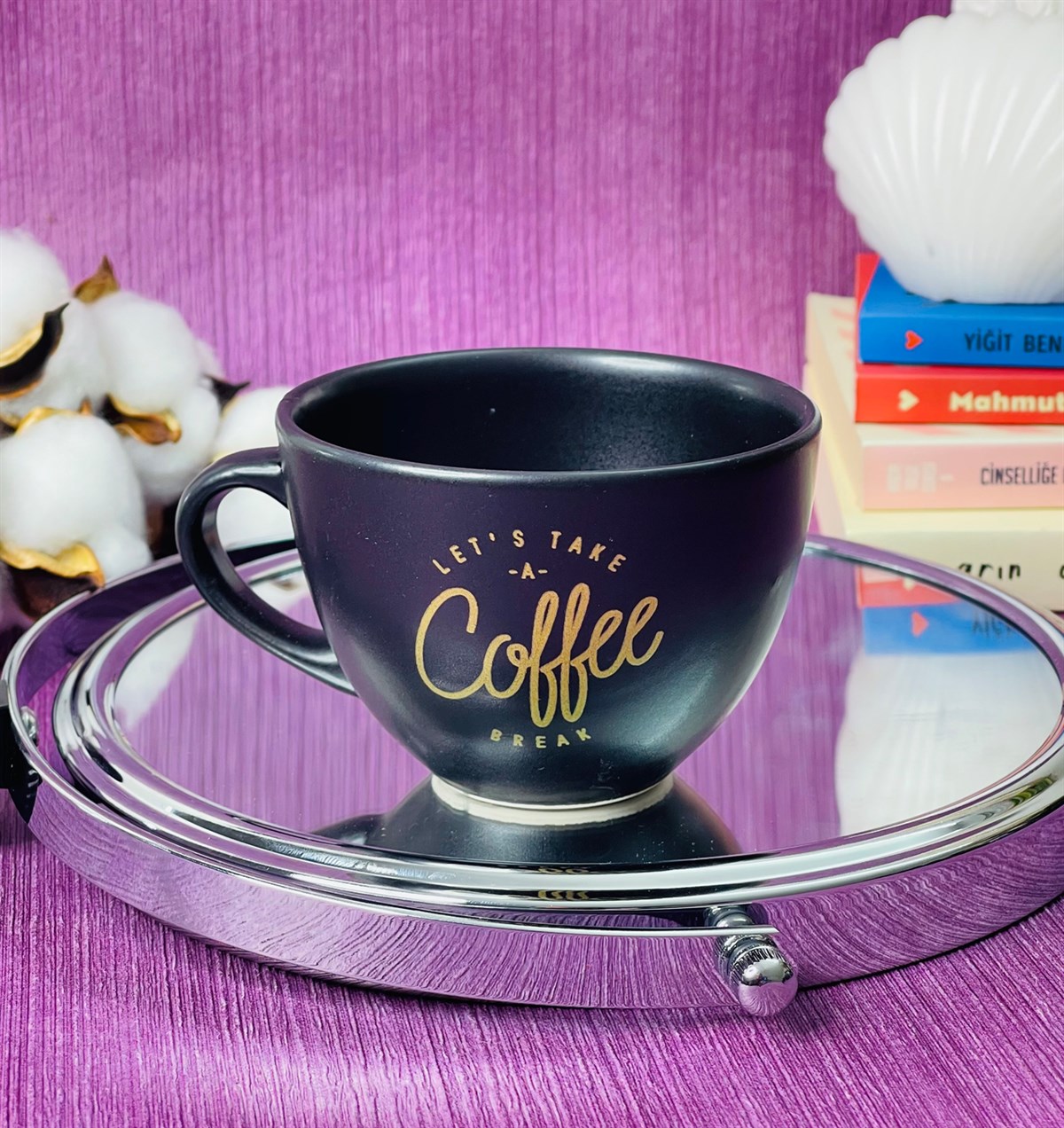 Kahve Molası Verelim Gold Yazı Tasarımlı 6 Cm Kupa BardakgiftmodaGmkp100248