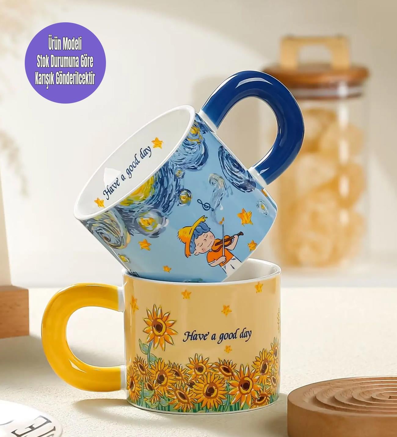 Van Gogh Tasarımlı Seramik KupagiftmodaBM-1485