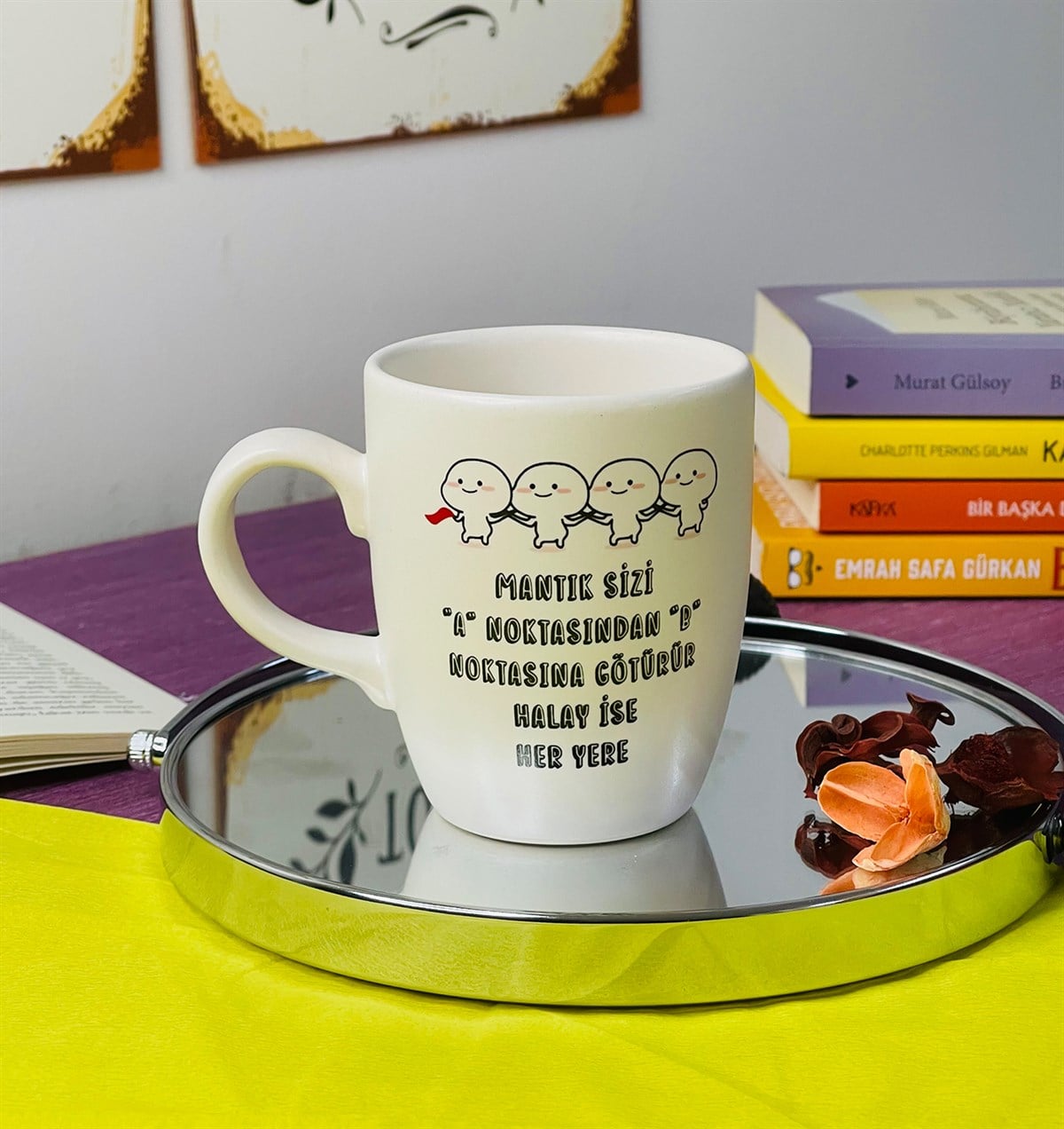 Mantık Sizi A Noktasından B Noktasına Götürür Tasarımlı 9 Cm Kupa BardakgiftmodaGmkp100233