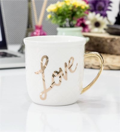 Love Yaldızlı Porselen Kupa