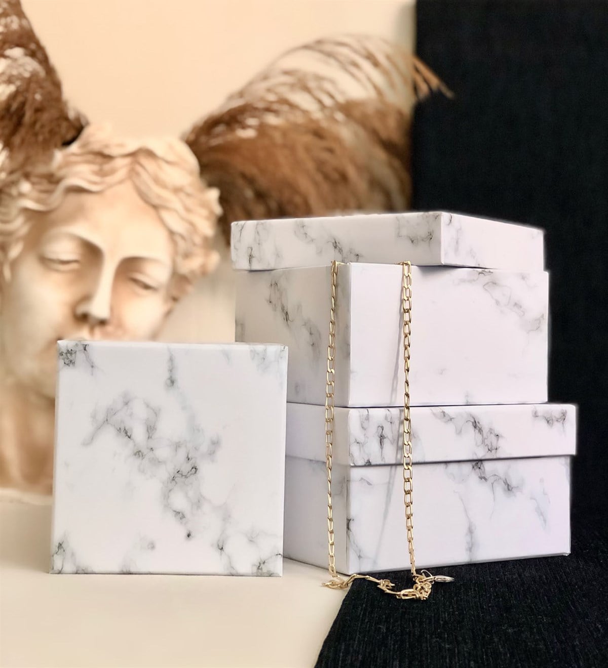 Mermer Tasarımlı 3'lü KutuGiftmodaMermer-Kutu