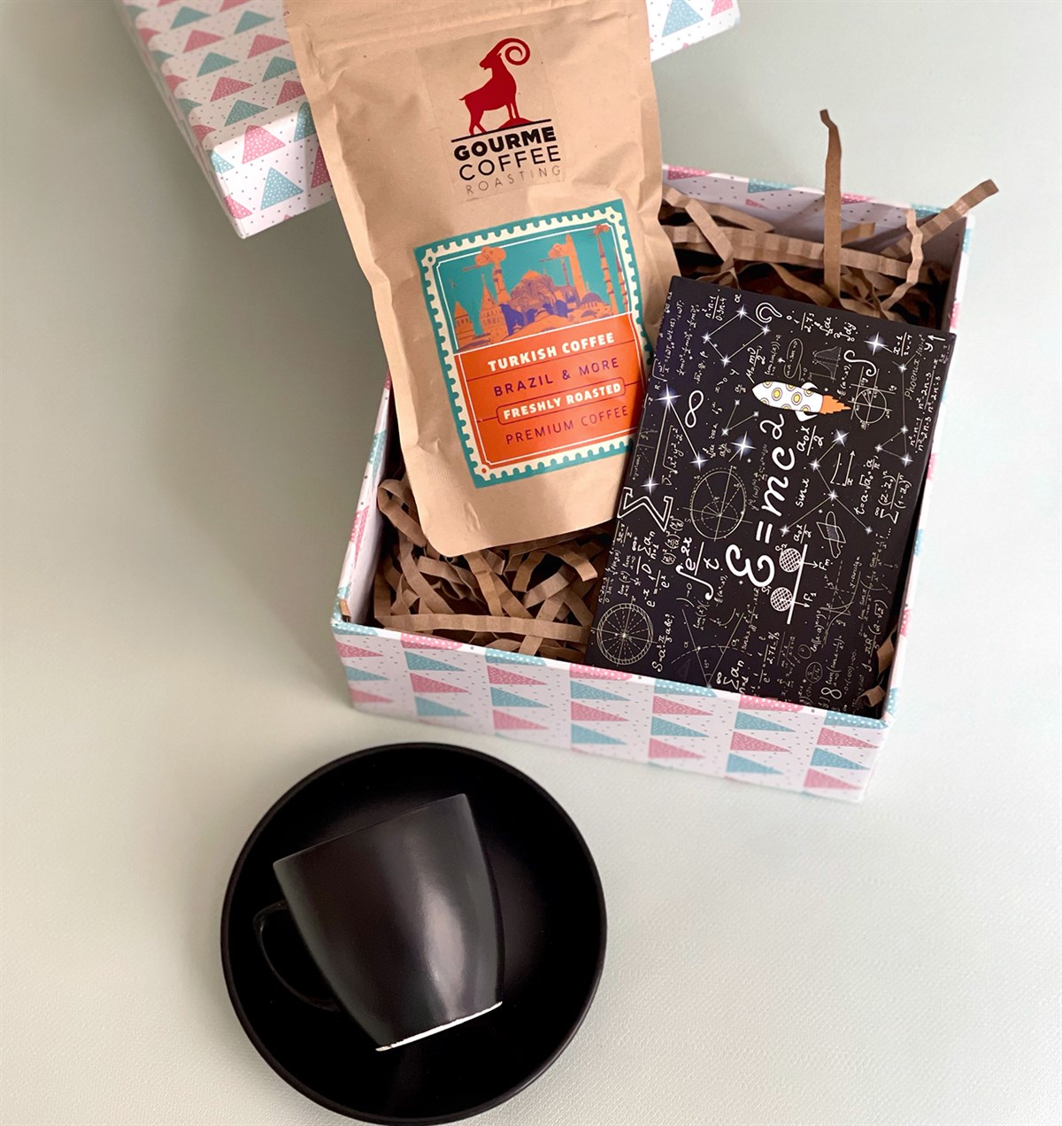 Türk Kahvesi Fincanı Emc2 Mini Fotoğraf Albümü ve Türk Kahvesi Mini Hediye Seti GiftmodaGmhs101037