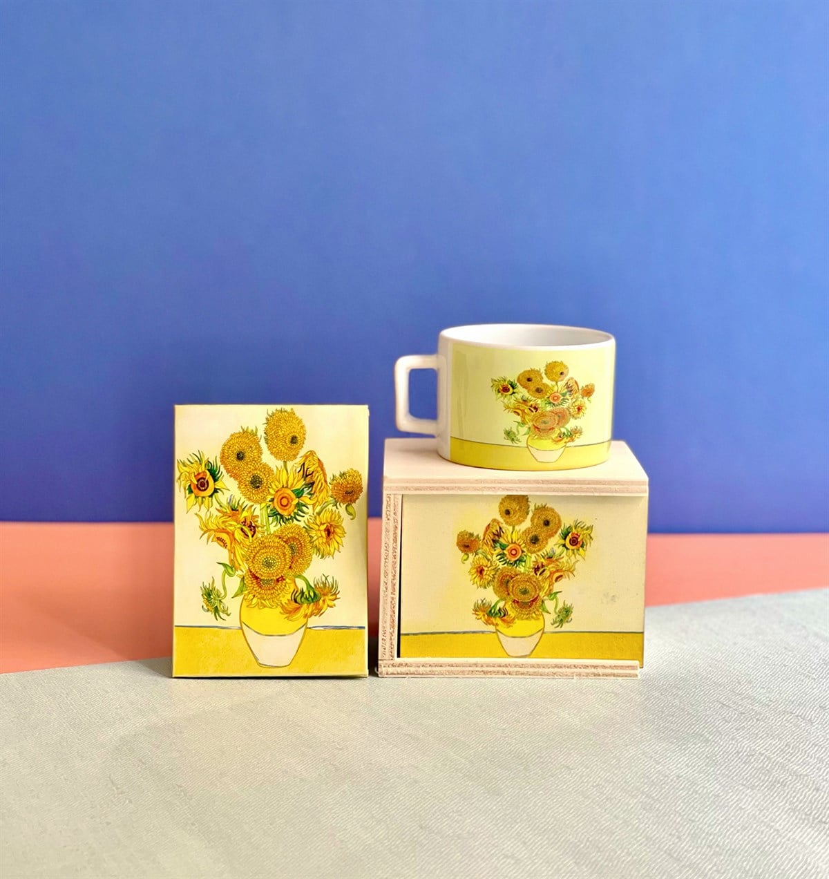 Ayçiçeği Tasarımlı Mini Fotoğraf Albümü ve Kutulu Kupa GiftmodaGmhs101042