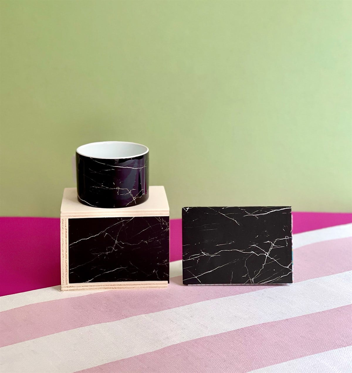 Siyah Mermer Mini Fotoğraf Albümü ve Kutulu Kupa GiftmodaGmhs101057