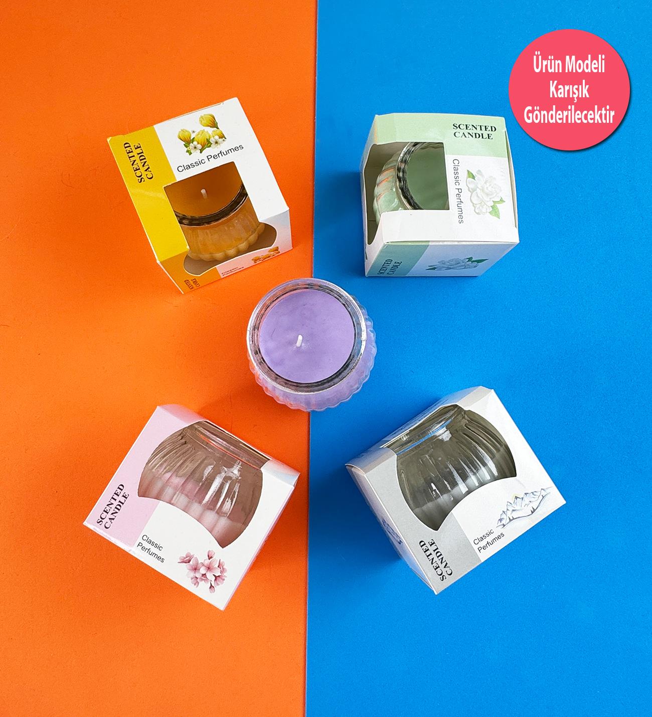 Modern Dekorasyonlu Cam Kavanoz Mum ( Tek Adet )giftmodaBM-1621