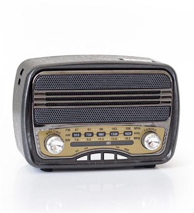 Nostaljik Görünümlü Çok Fonksiyonlu Radyo Siyah