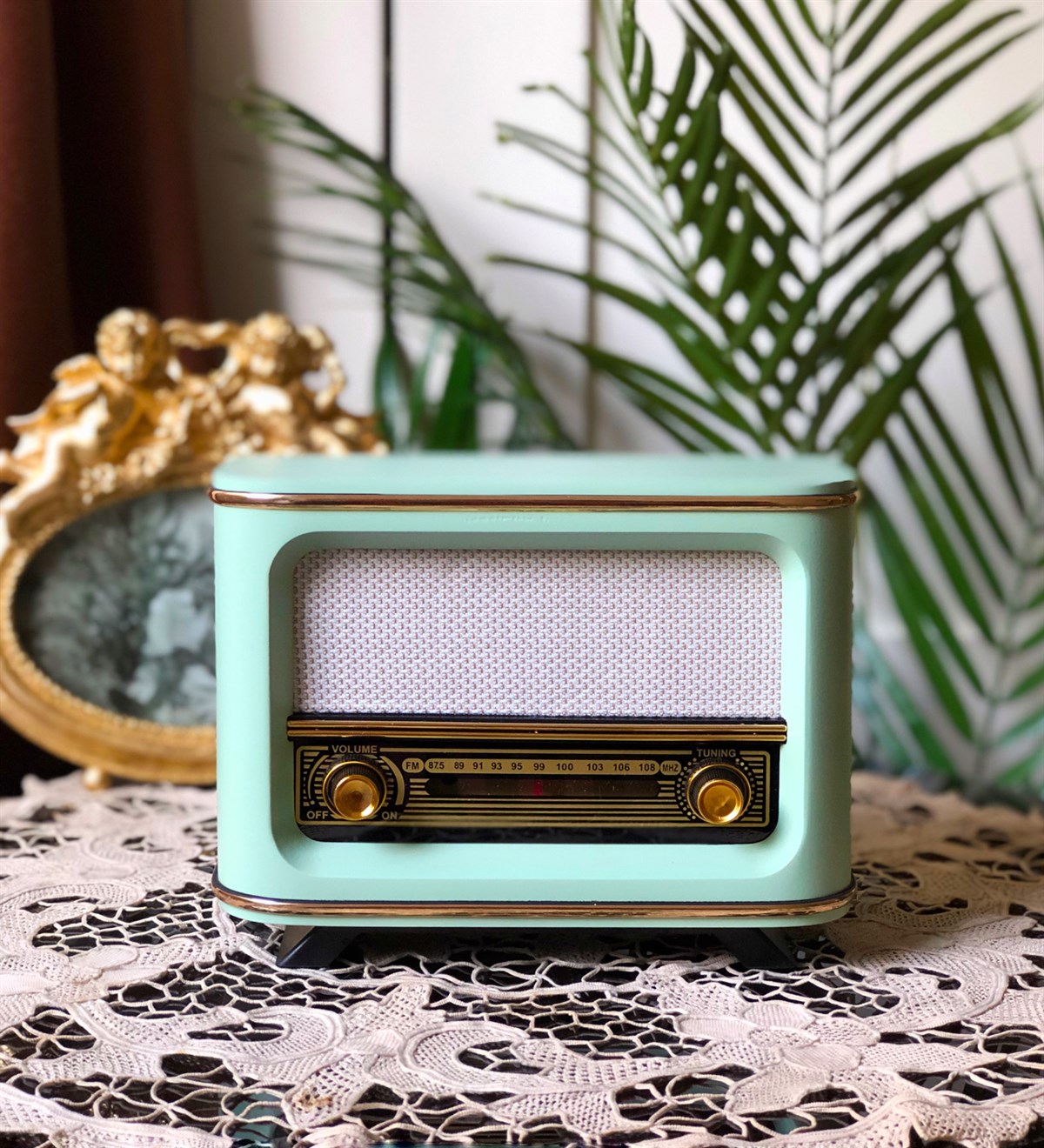 Nostaljik Görünümlü İstanbul Tasarımlı Ahşap Radyo YeşilGiftmodaist-yeşil-nos-rdy