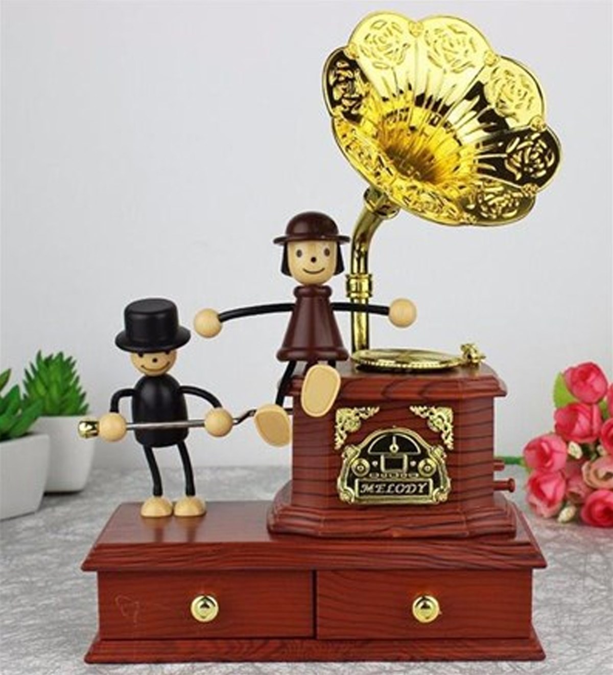 Nostaljik Gramofon Görünümlü Müzik KutusuGift moda688-04