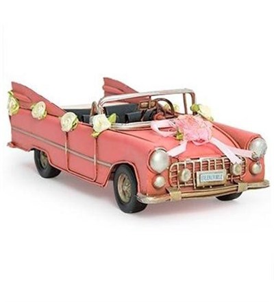 Nostaljik Metal Chevrolet Gelin Arabası Pembe